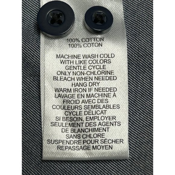 Untuckit Mens Long Sleeve Solid Blue Button Up Size‎ Large 100% Cotton - Picture 5 of 6